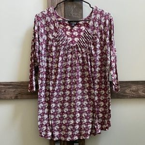 Lucky brand 1x v neck 3/4 sleeve shirt